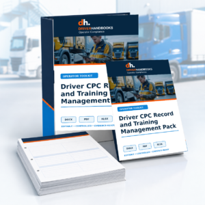 Driver CPC Record and Training Management Pack editable document pack
