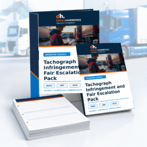 Tachograph Infringement and Fair Escalation Pack editable document pack