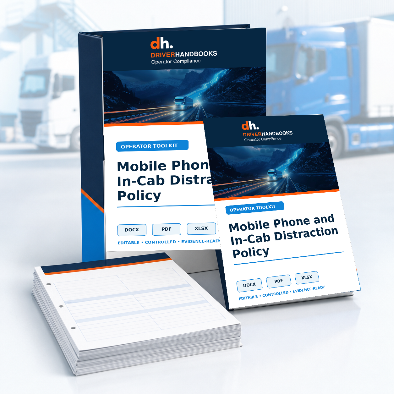 Mobile Phone and In-Cab Distraction Policy editable document pack